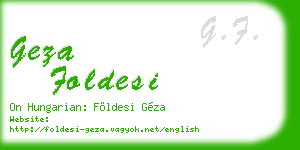 geza foldesi business card