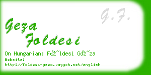 geza foldesi business card